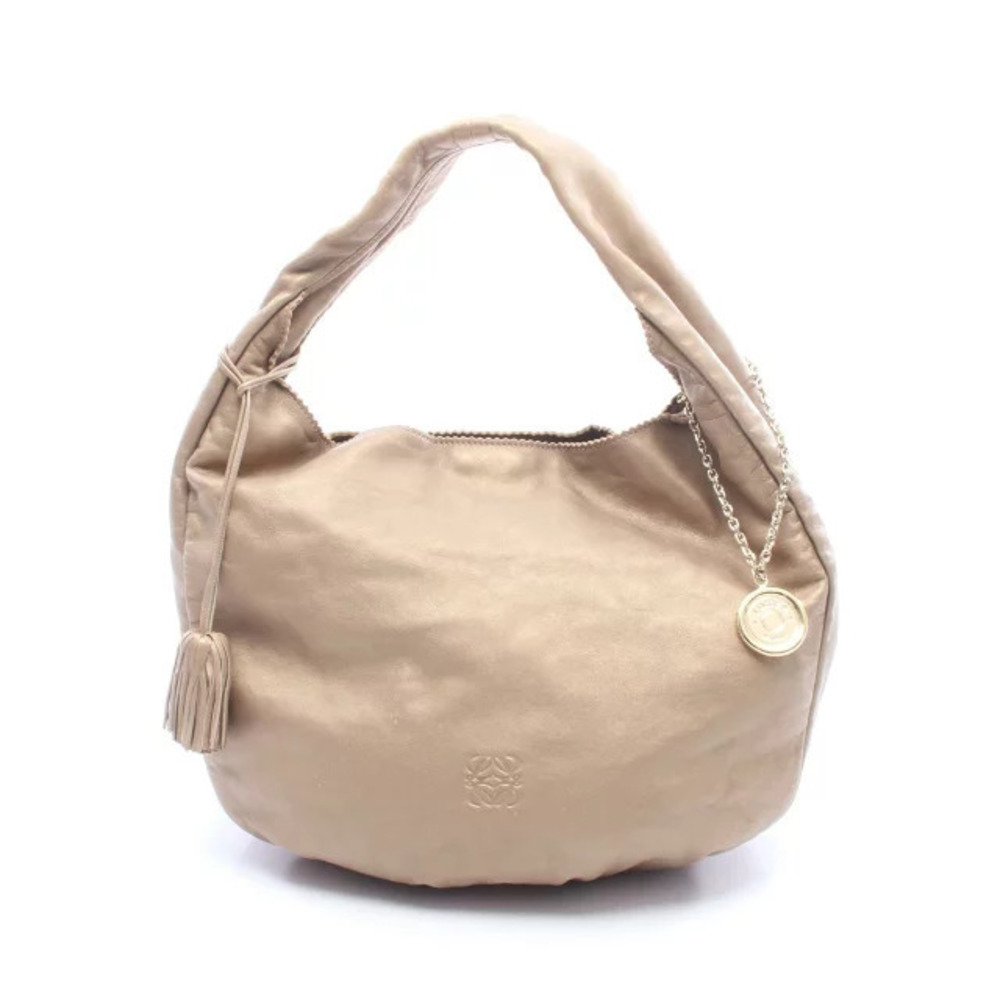 Loewe Anagram Shoulder Bag Leather Gold Tone